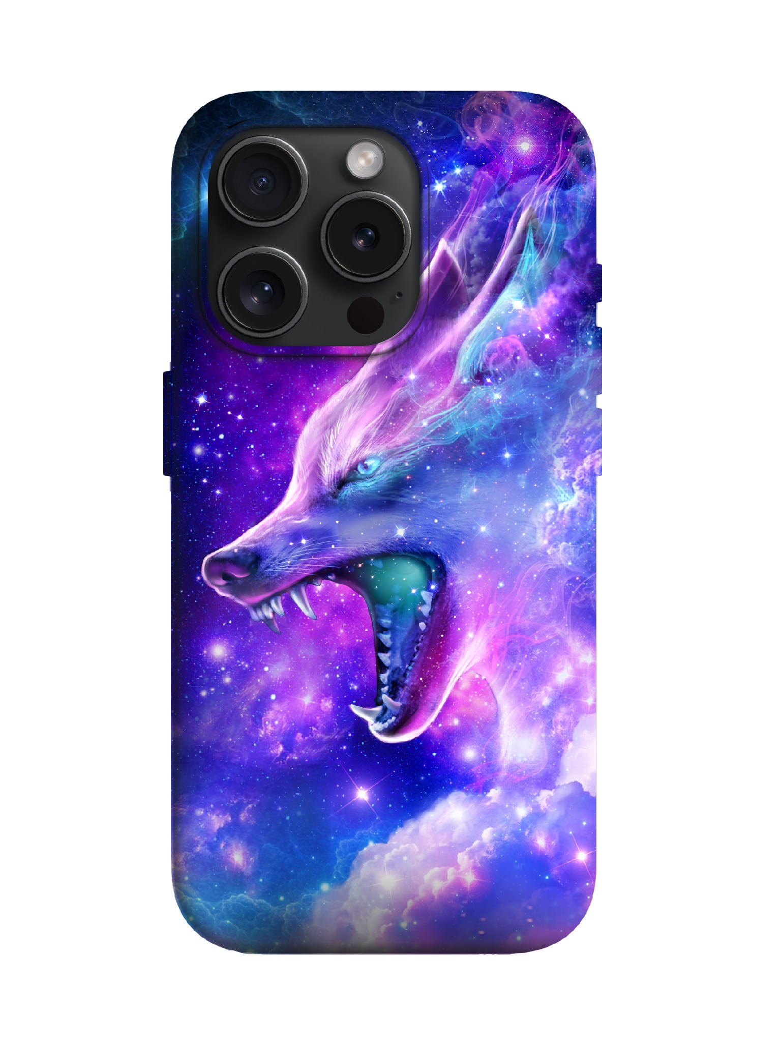 Cosmic Wolf Head Cyberpunk Edgy Protective Phone Case