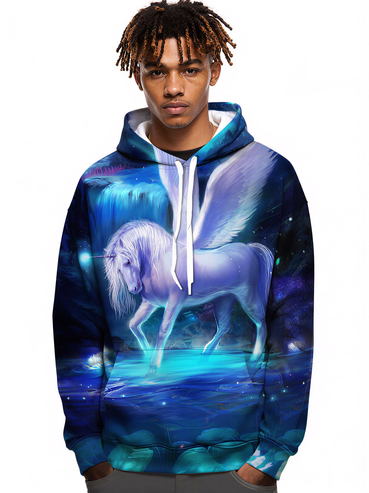 3D All Over Print Unicorn Hoodie for Men Women Fantasy Winged Horse Hooded Sweatshirt