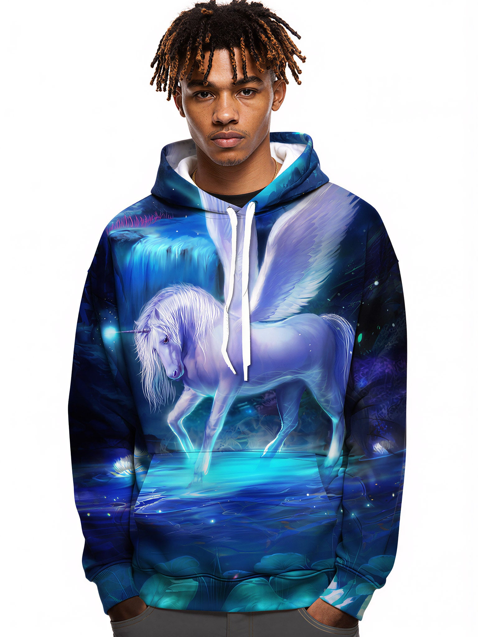 3D All Over Print Unicorn Hoodie for Men Women Fantasy Winged Horse Hooded Sweatshirt