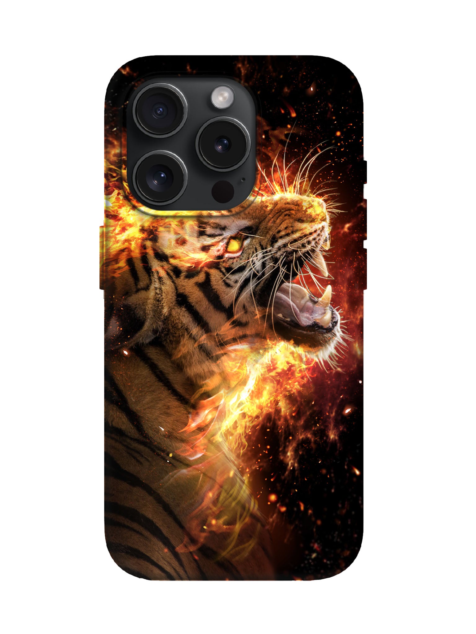 Flame Tiger Edgy Hardcore Tough Phone Case