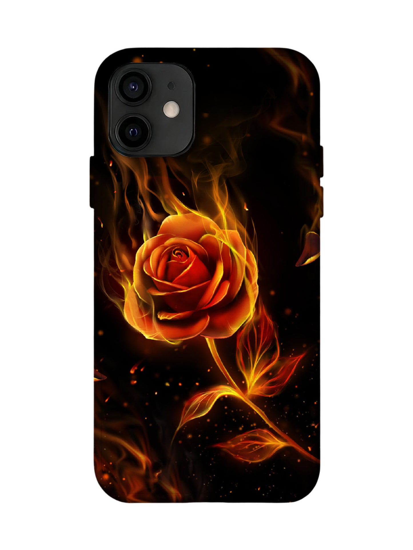 Flame Rose Edgy Cyberpunk Tough Phone Case