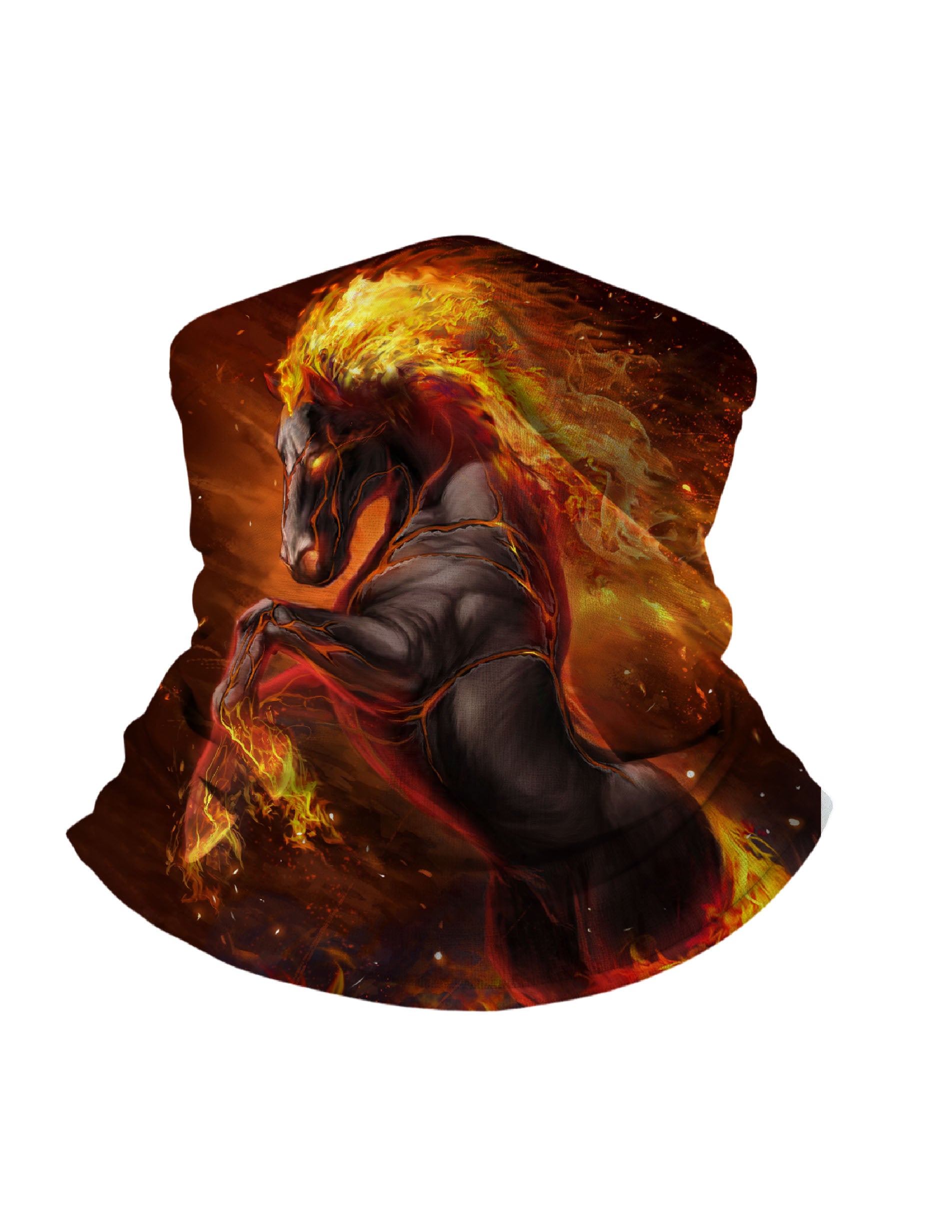 Blazing Fiery Horse 3D Full-Print Tube Mask – Unisex Streetwear Style, Breathable for Riders & Daily Use