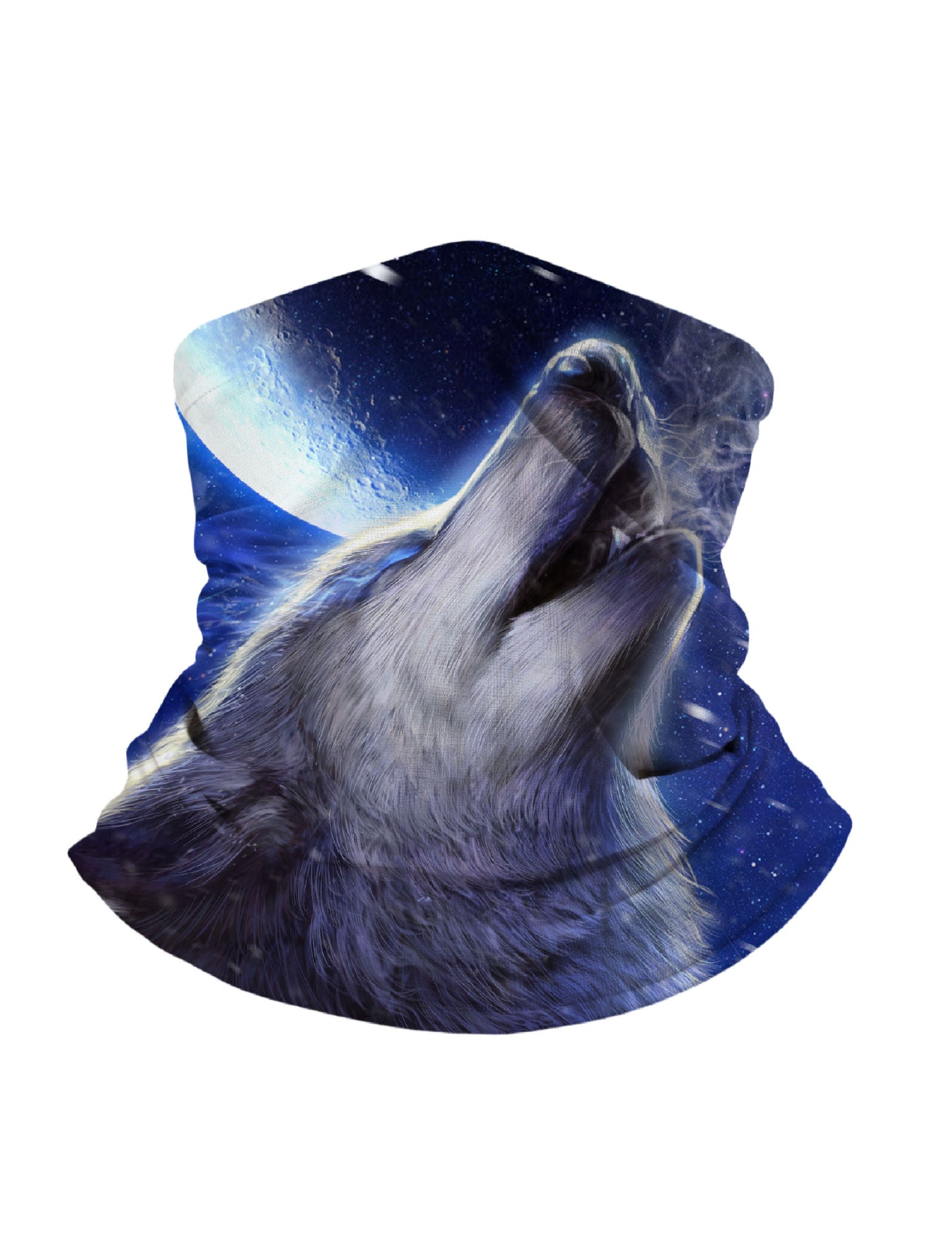 Neck Gaiter with 3D All Over Print Galaxy Wolf Design, Aesthetic Space Theme, Unisex Soft Stretchy Breathable Fabric for Outdoor Use