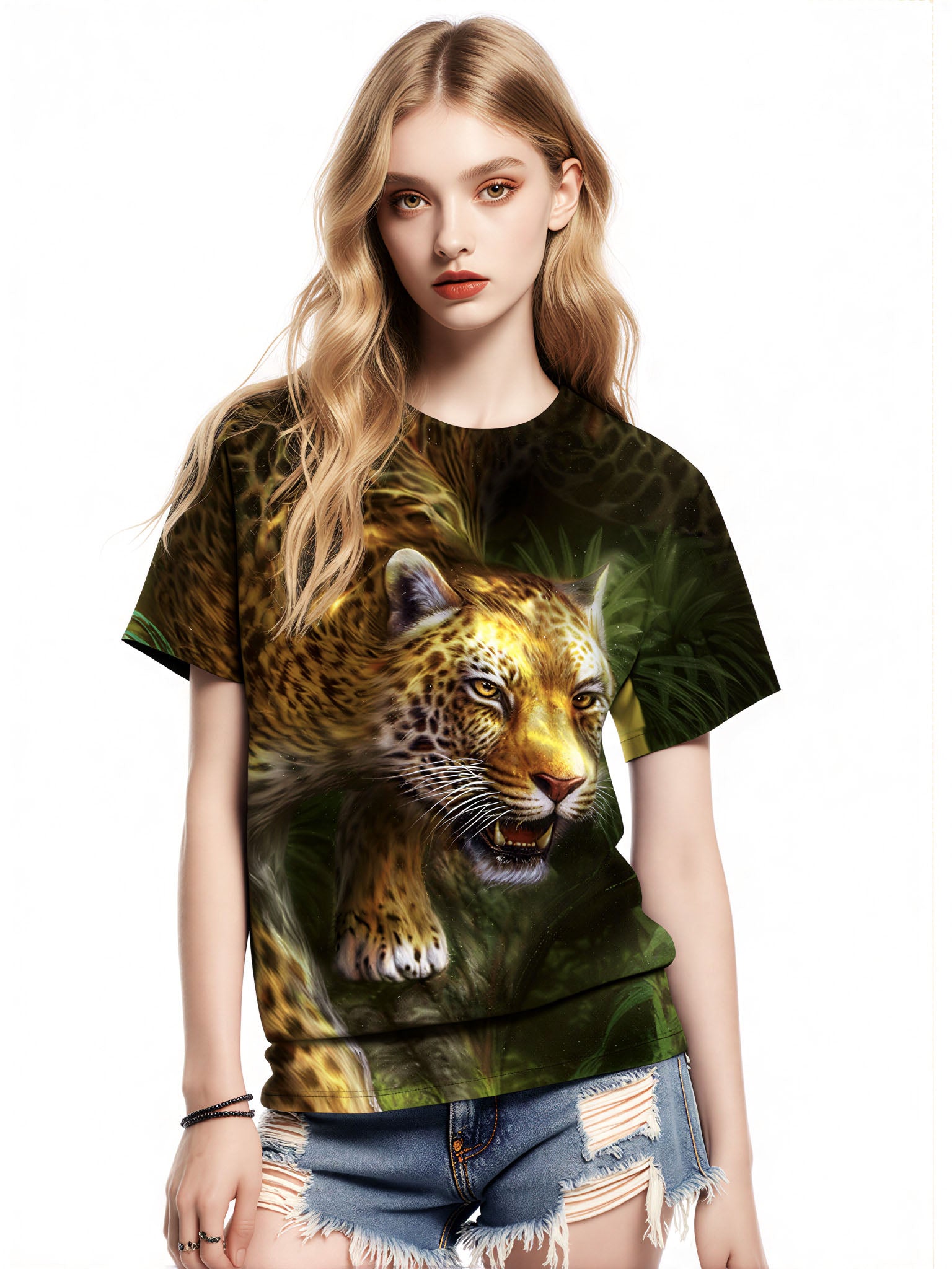 Men Women 3D All Over Print Leopard Jungle T-Shirt Sweatshirt