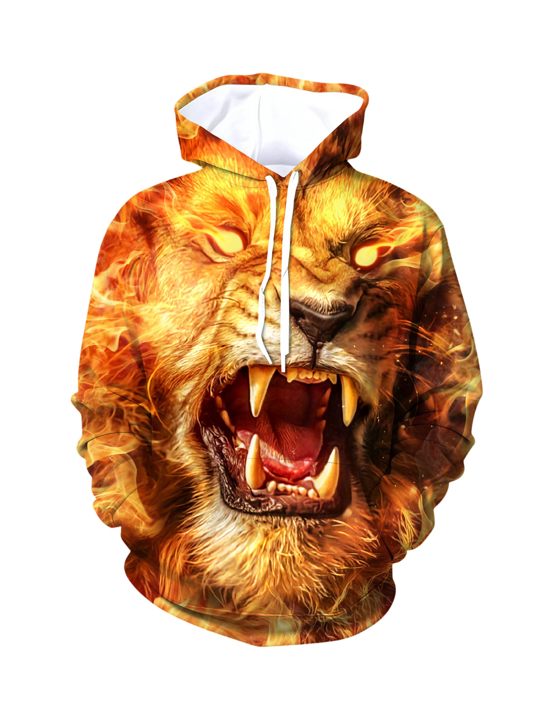 Men Women 3D All Over Print Lion Fire Hoodie Sweatshirt