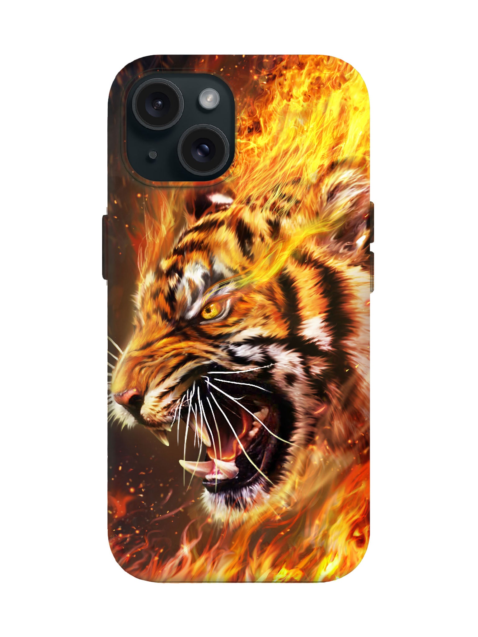 Flame Tiger Edgy Hardcore Tough Phone Case
