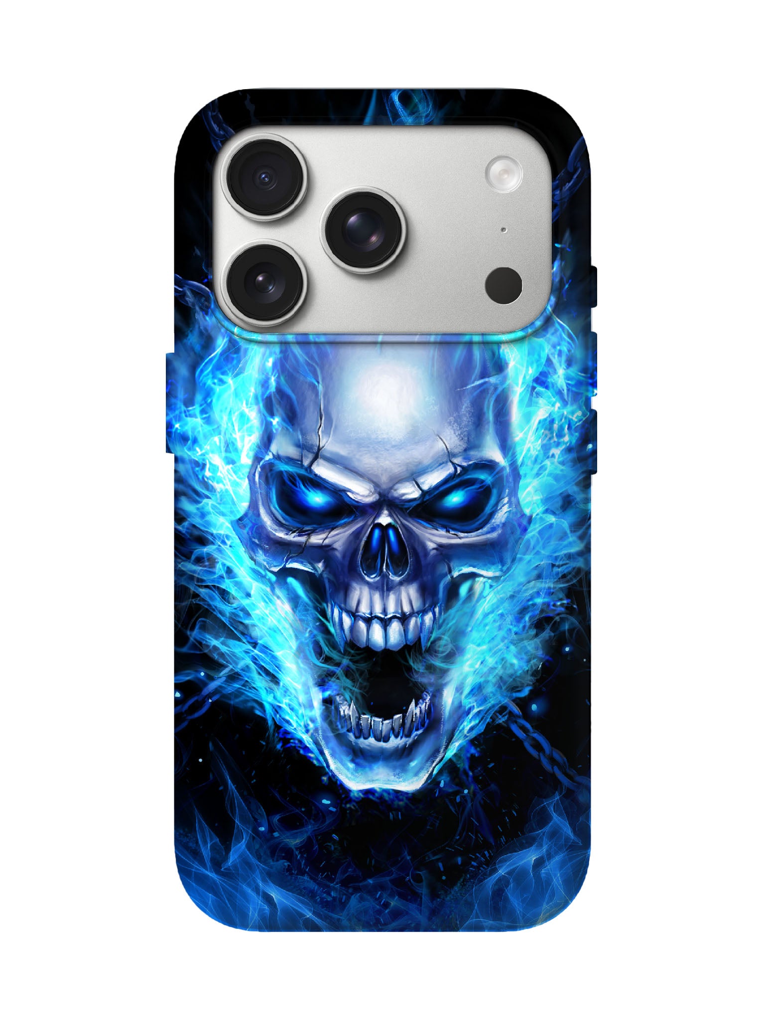 Skull Flame Edgy Cyberpunk Tough Phone Case