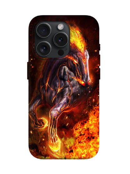 Flame Horse Edgy Cyberpunk Tough Phone Case