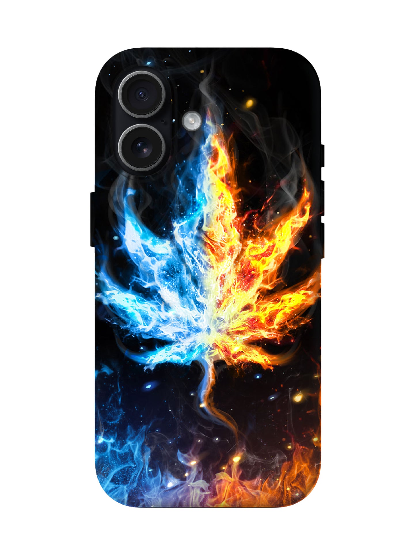 Flame and Ice Leaf Cyberpunk Tough Phone Case