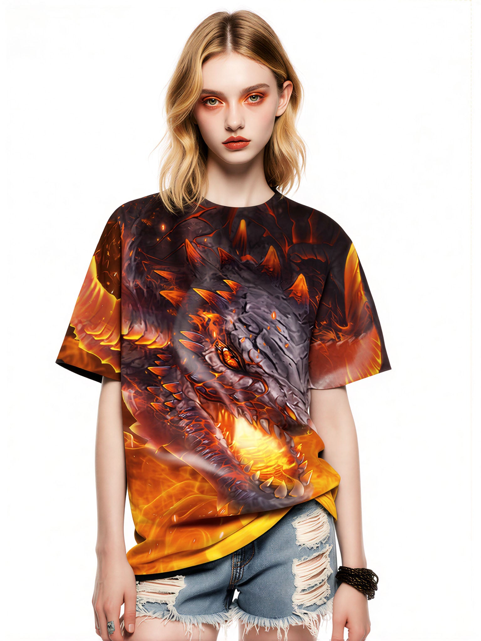 Men Women 3D All Over Print Dragon Fire T-Shirt Sweatshirt Apparel