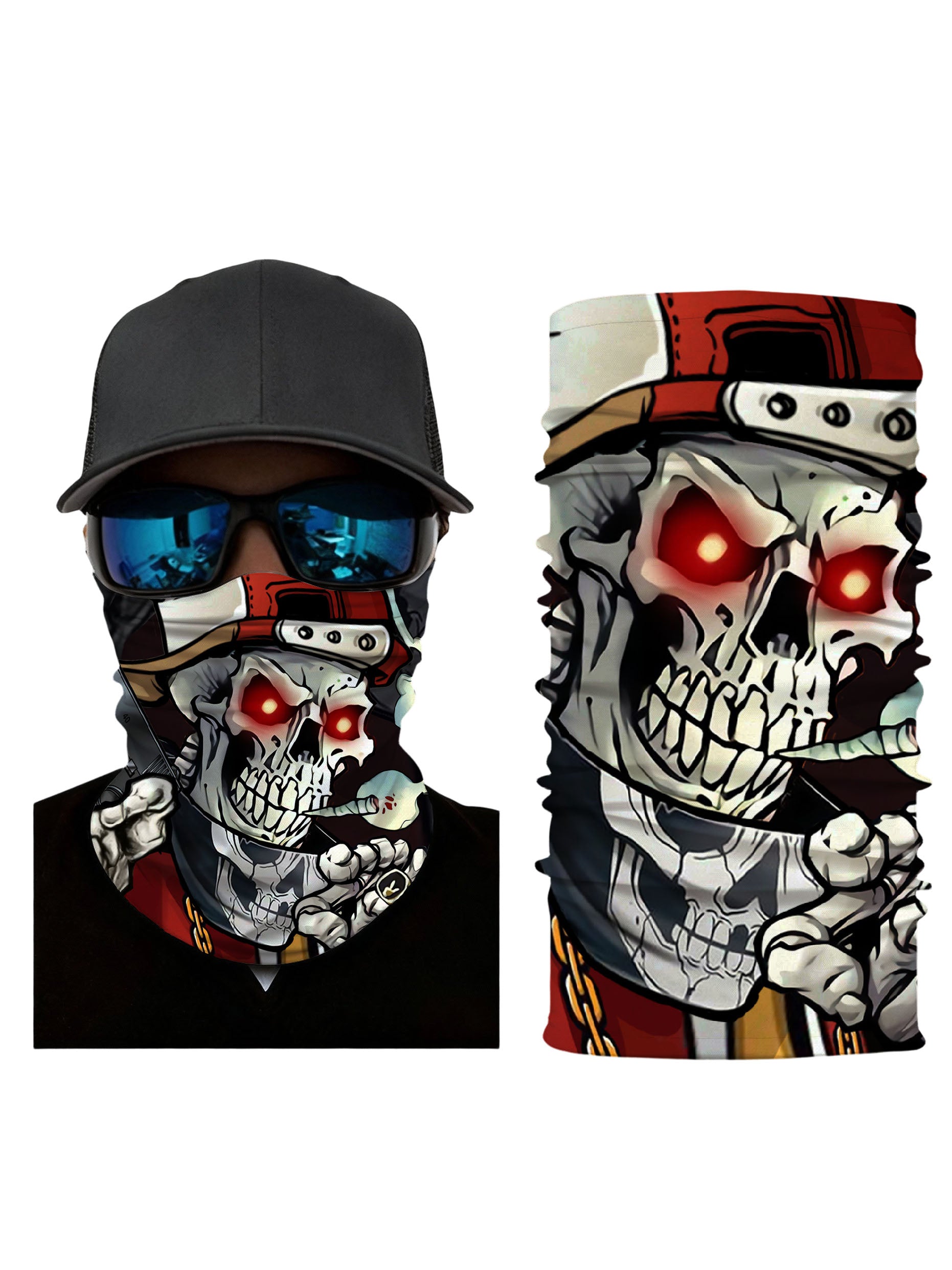 Streetwear Graffiti Skull 3D All Over Print Tube Face Mask for Men Women Soft Stretchy Windproof Unisex Accessory