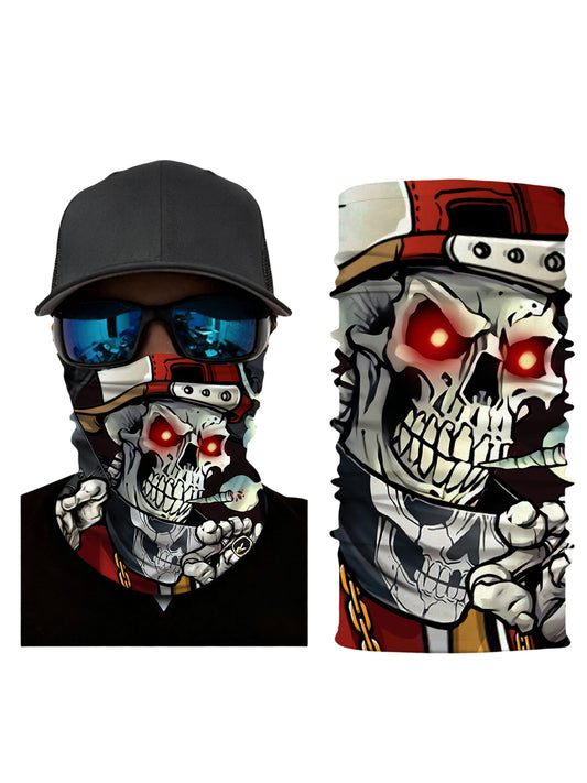 Streetwear Graffiti Skull 3D All Over Print Tube Face Mask for Men Women Soft Stretchy Windproof Unisex Accessory