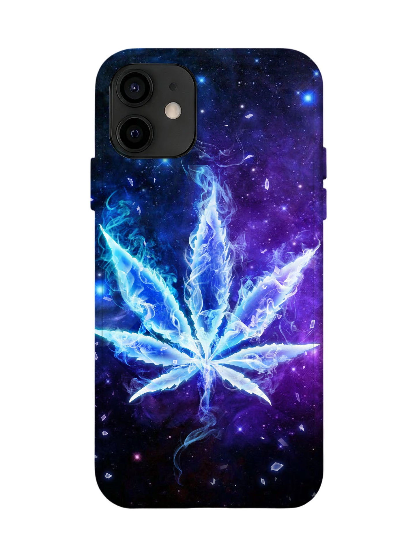 Neon Flame Leaf Cyberpunk Tough Phone Case