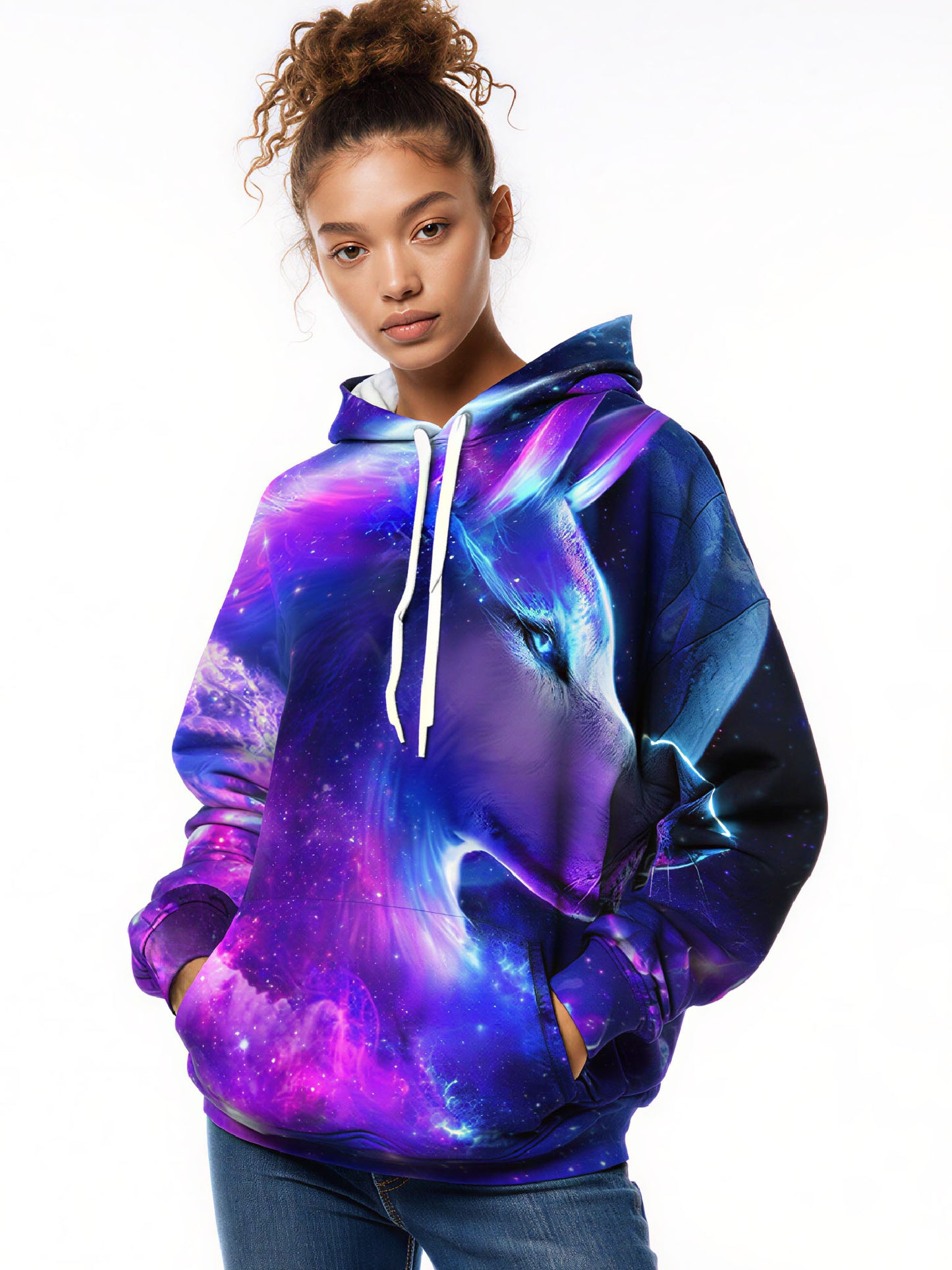 Galaxy Wolf 3D All Over Print Hoodie Unisex Soft Comfortable Pullover