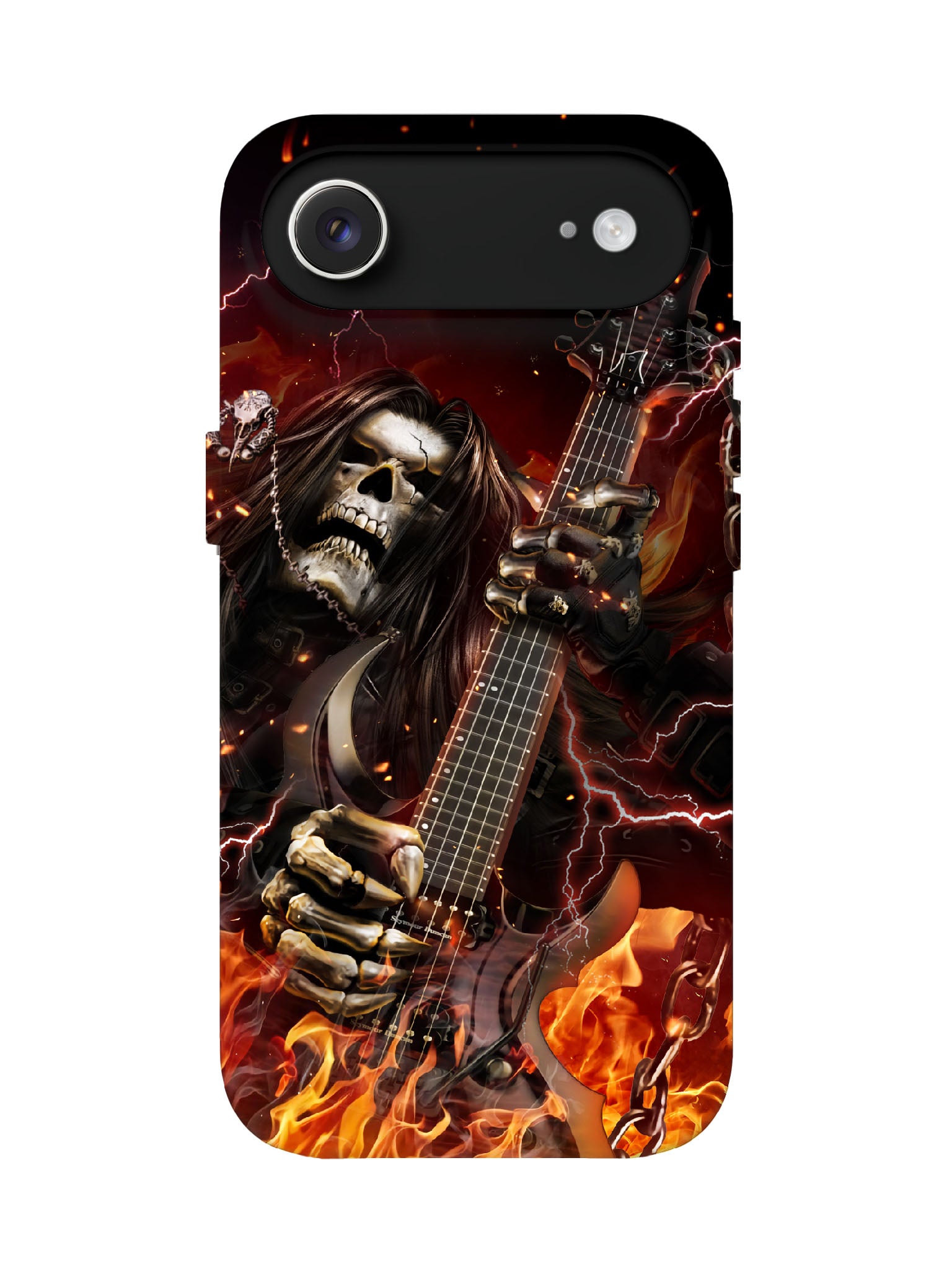 Skull Flame Edgy Cyberpunk Tough Phone Case