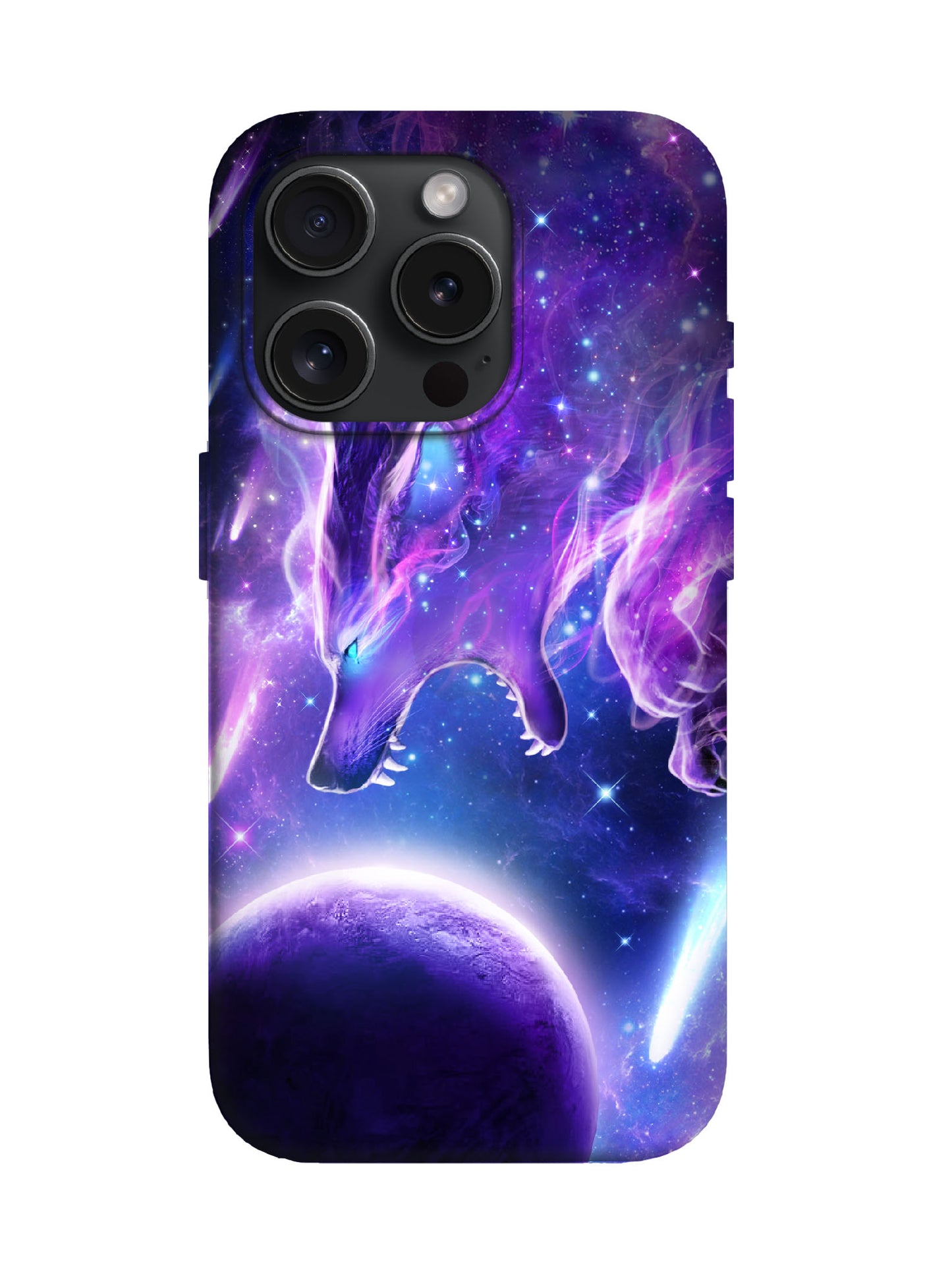 Cosmic Wolf Nebula Edgy Cyberpunk Protective Phone Case