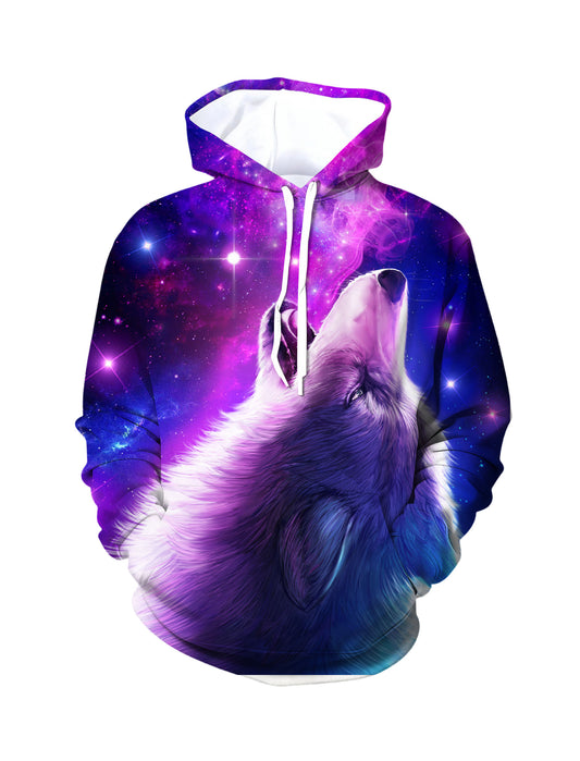 Galaxy Wolf 3D All Over Print Hoodie Unisex Soft Comfortable Streetwear Pullover