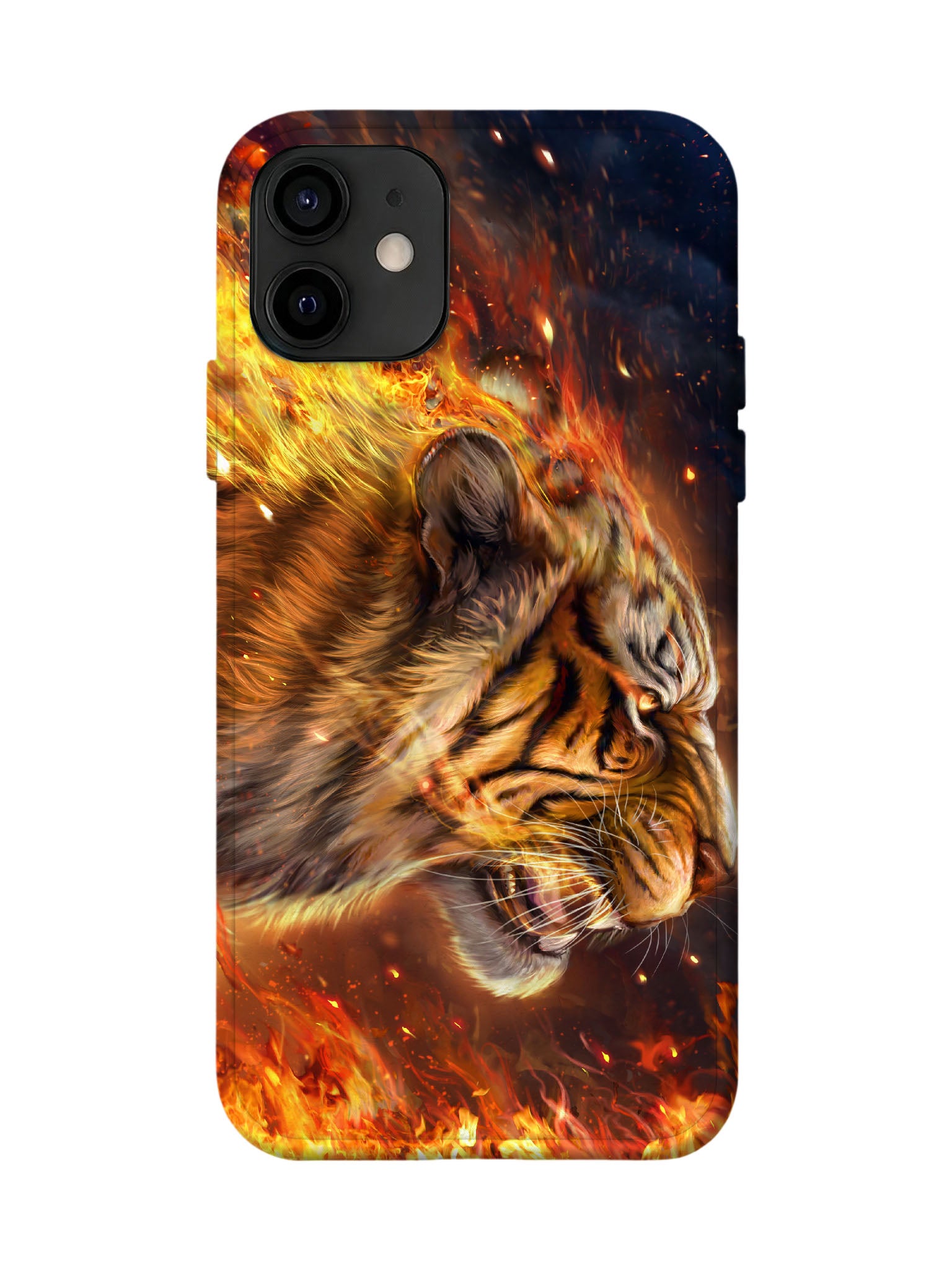 Flame Tiger Head Edgy Hardcore Tough Phone Case