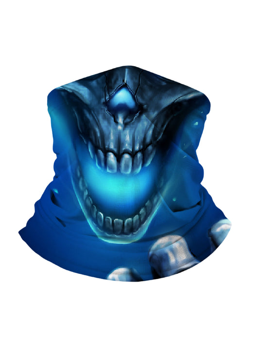 Wraith Jaw Skull Print Neck Gaiter - Breathable Quick-Dry Face Shield for Halloween & Tactical Use