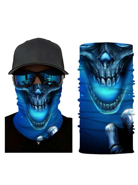Wraith Jaw Skull Print Neck Gaiter - Breathable Quick-Dry Face Shield for Halloween & Tactical Use