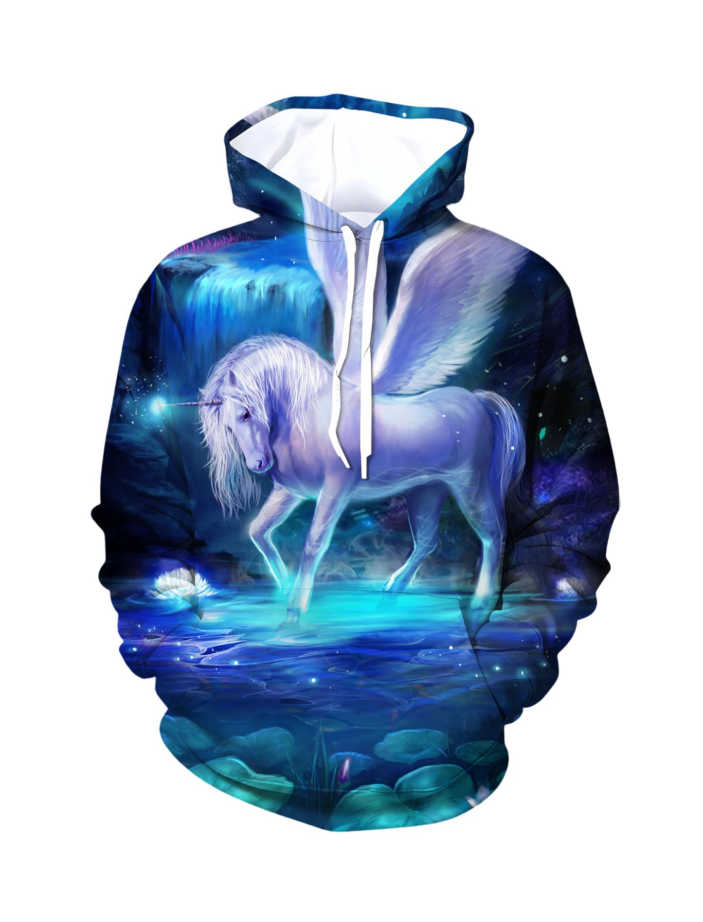 3D All Over Print Unicorn Hoodie for Men Women Fantasy Winged Horse Hooded Sweatshirt