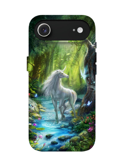 Unicorn in Enchanted Forest Edgy Statement Phone Case