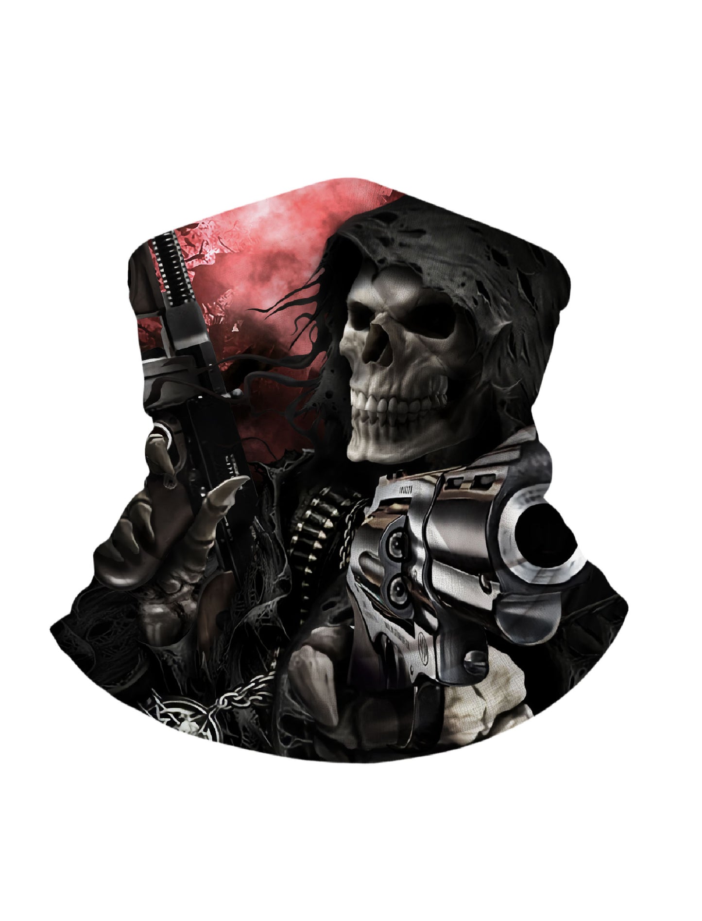 Balaclava with 3D all over print graffiti skull design, streetwear style unisex face mask, breathable fabric and windproof for outdoor use