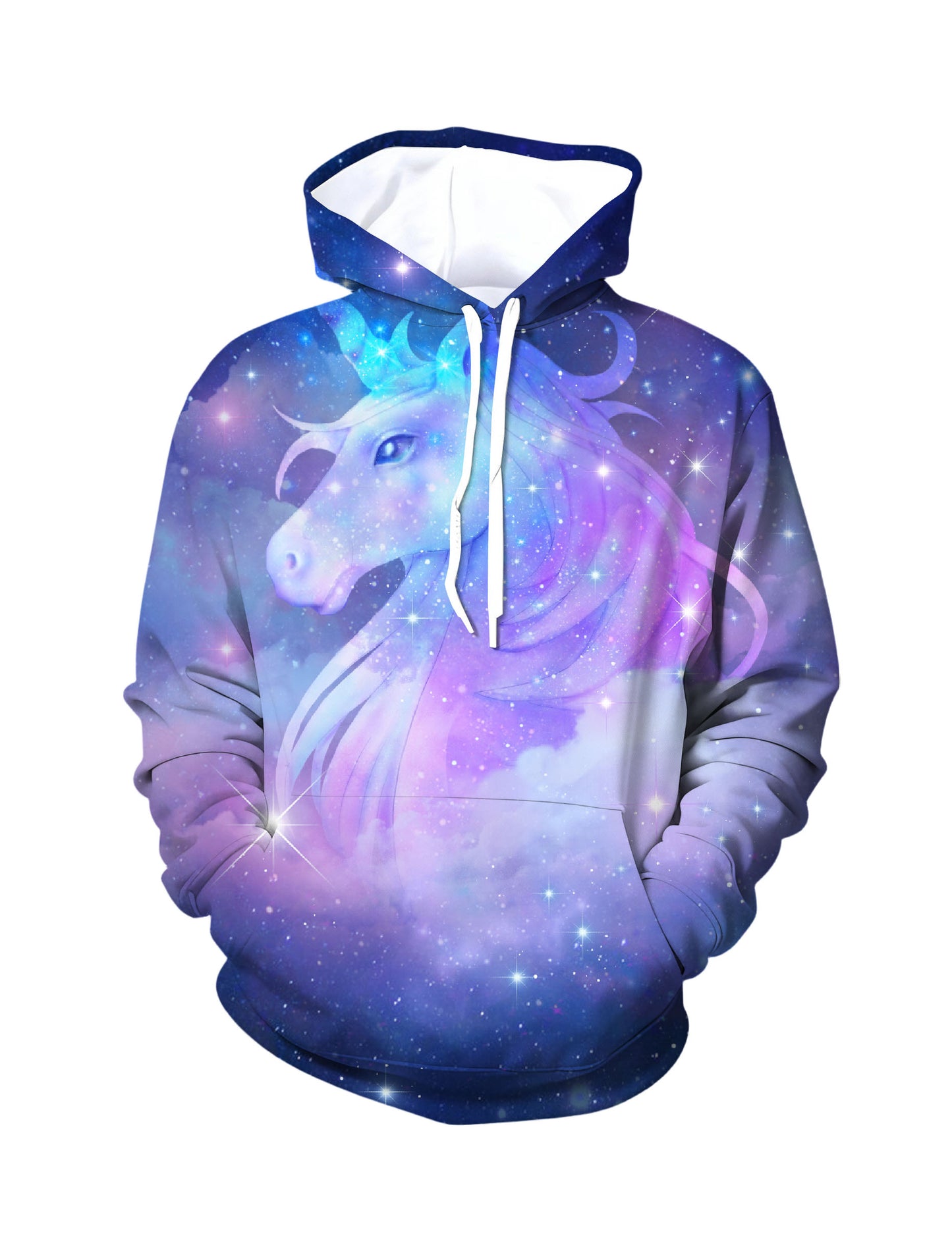 Unicorn Galaxy 3D All Over Print Hoodie for Women Men Soft Cotton Blend Aesthetic Streetwear