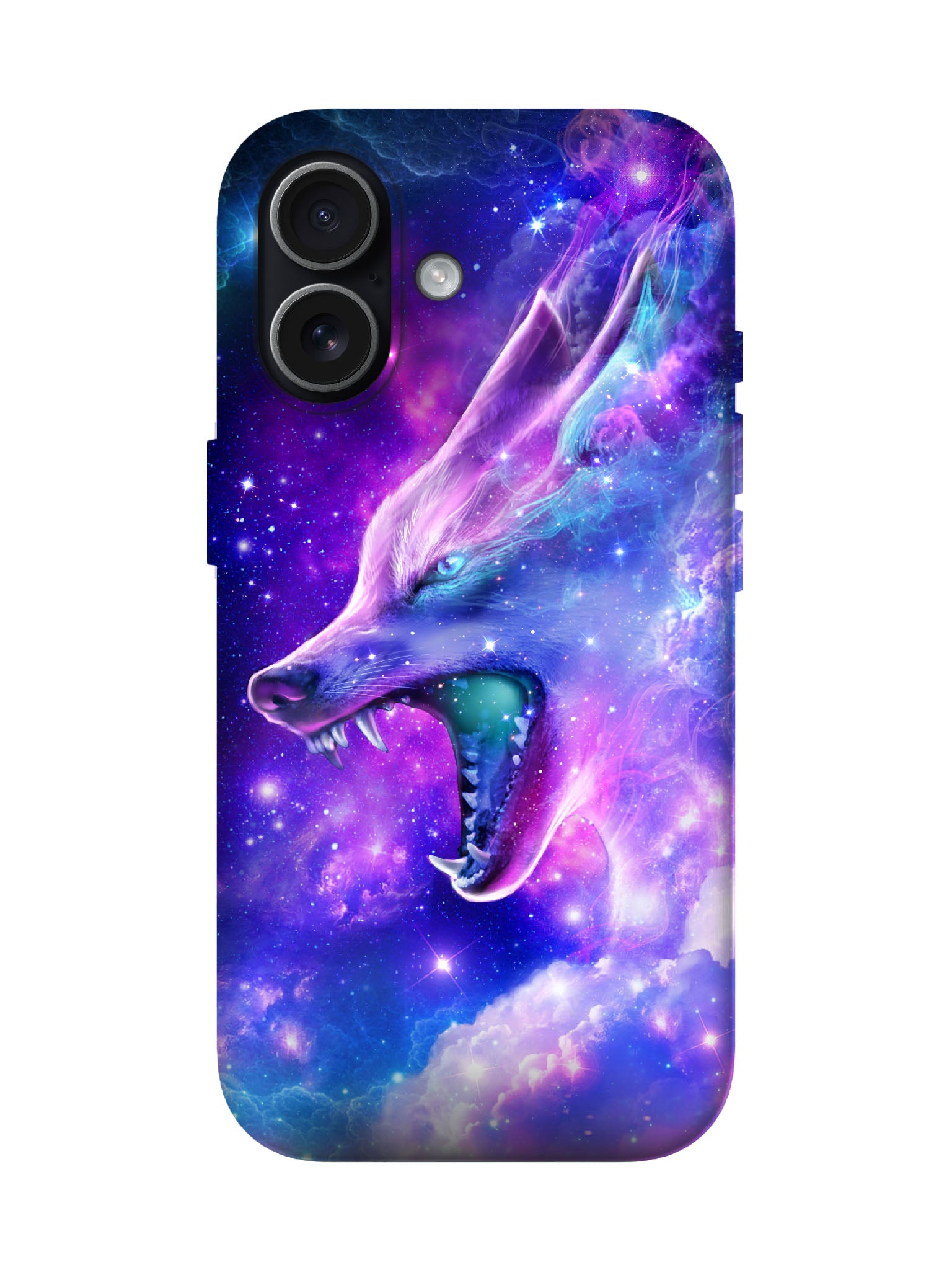 Cosmic Wolf Head Cyberpunk Edgy Protective Phone Case
