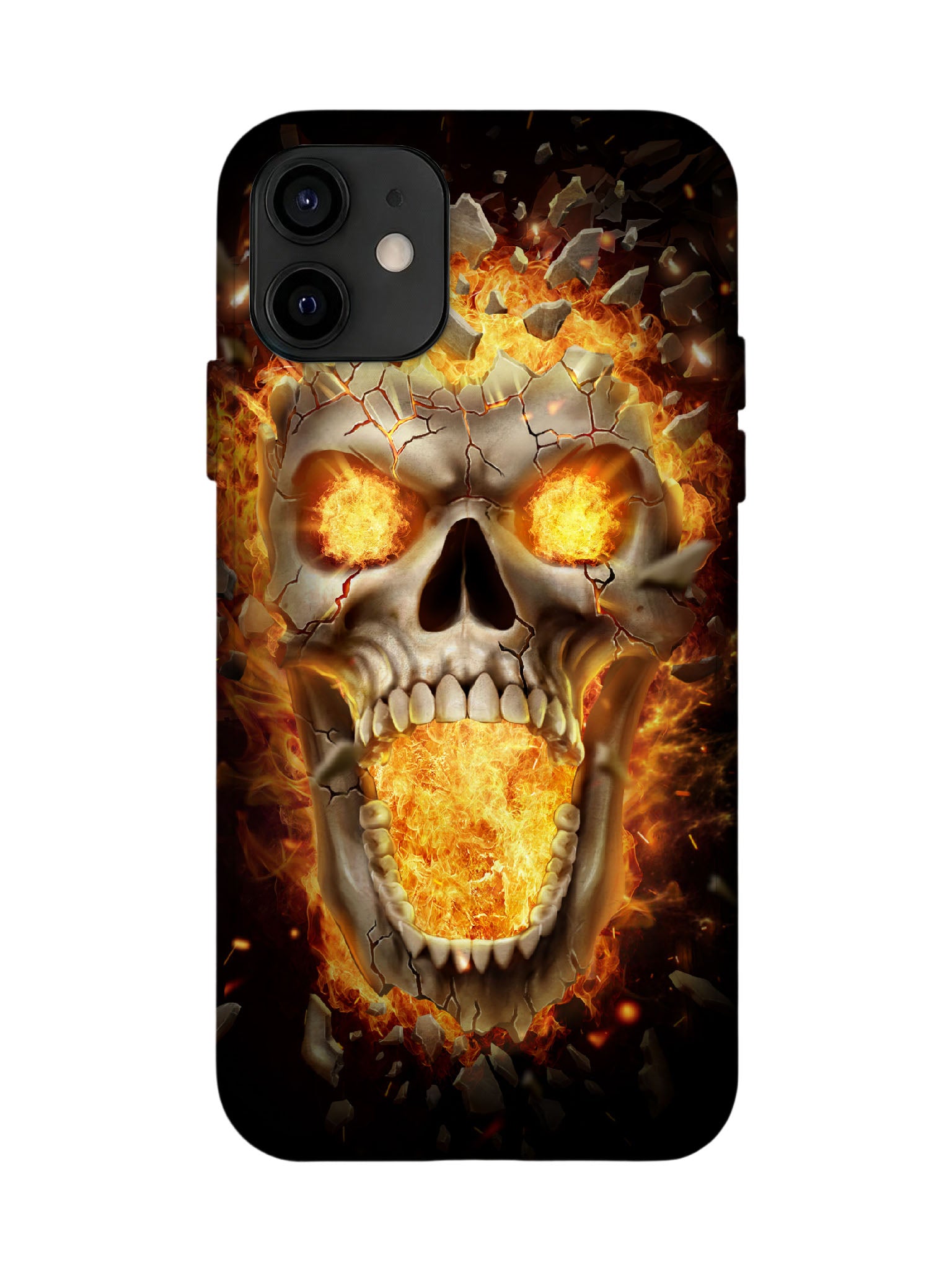 Flaming Skull Edgy Hardcore Tough Phone Case