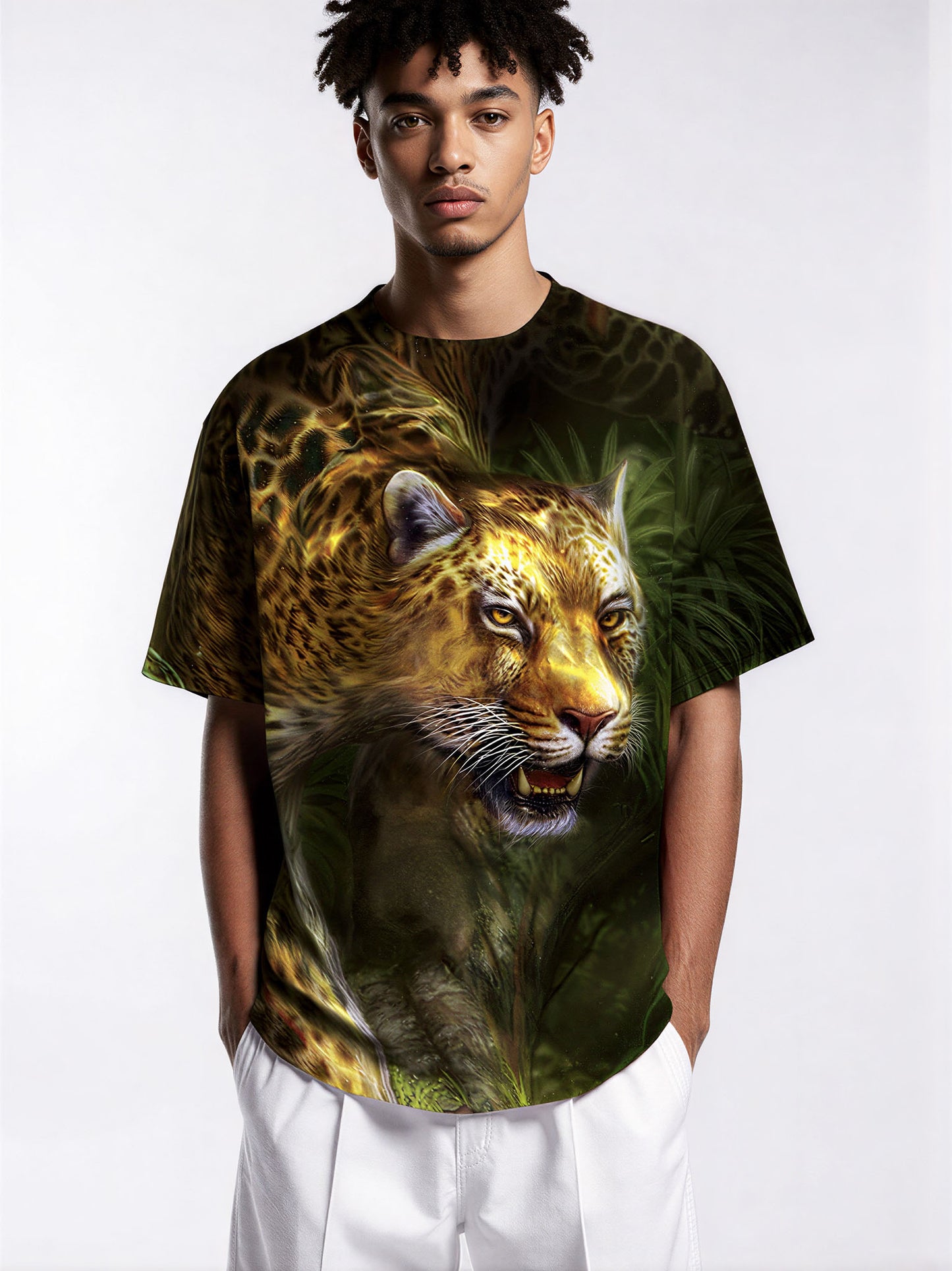 Men Women 3D All Over Print Leopard Jungle T-Shirt Sweatshirt