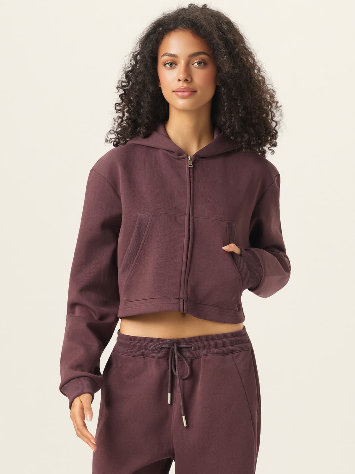 350g Heavyweight French Terry Cropped Hoodie