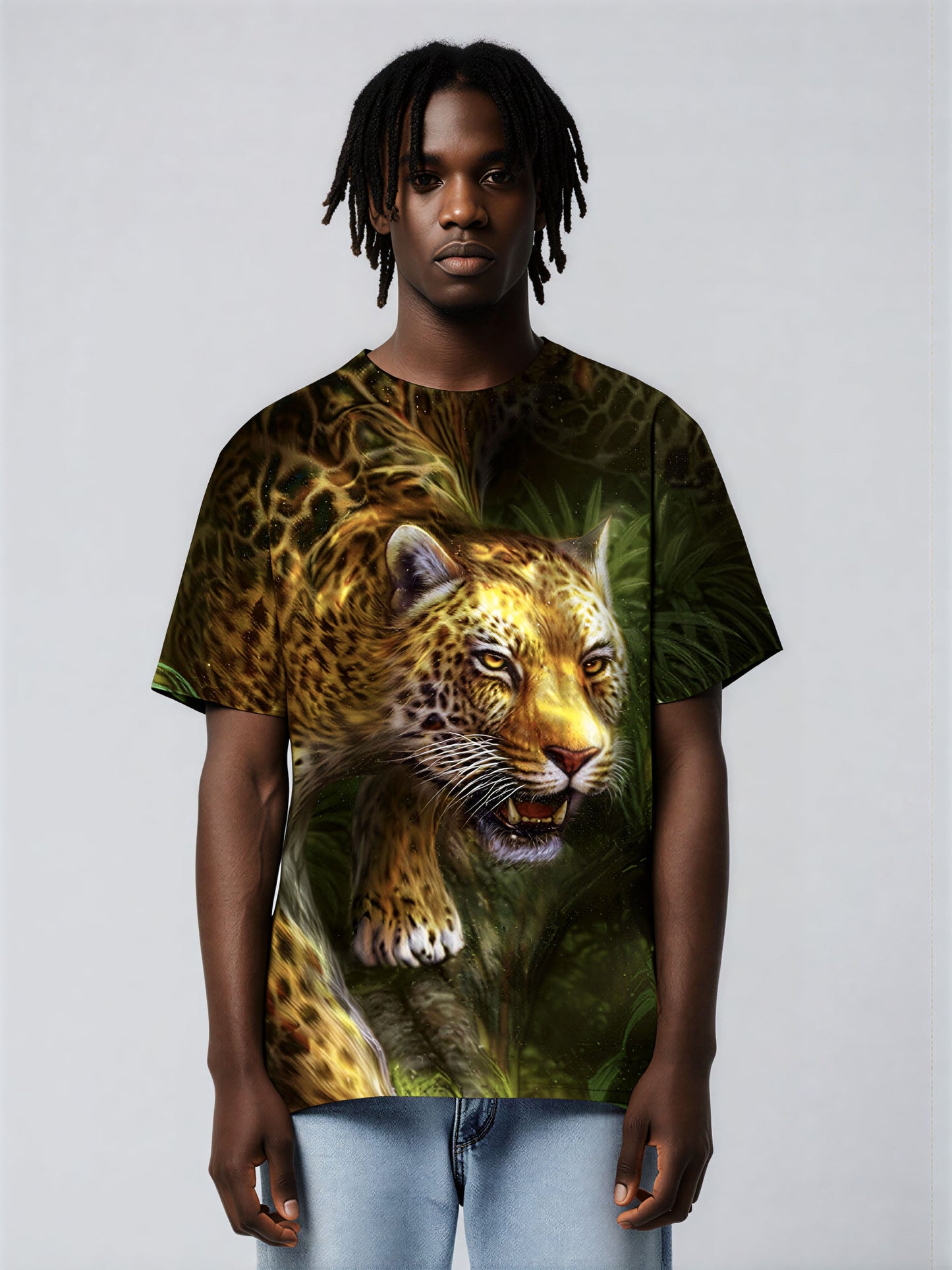 Men Women 3D All Over Print Leopard Jungle T-Shirt Sweatshirt