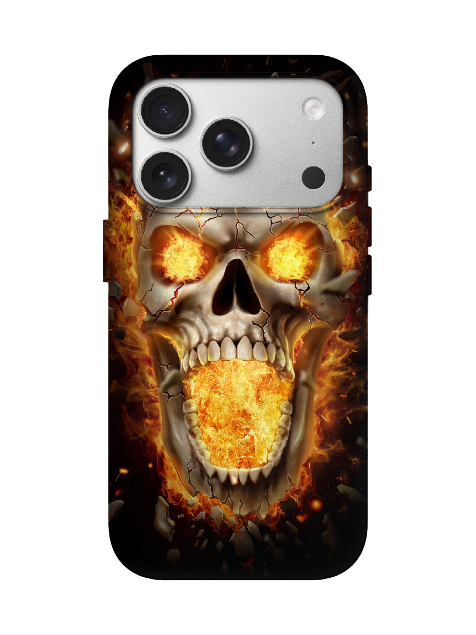 Flaming Skull Edgy Hardcore Tough Phone Case