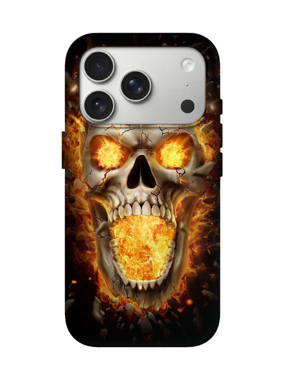 Flaming Skull Edgy Hardcore Tough Phone Case