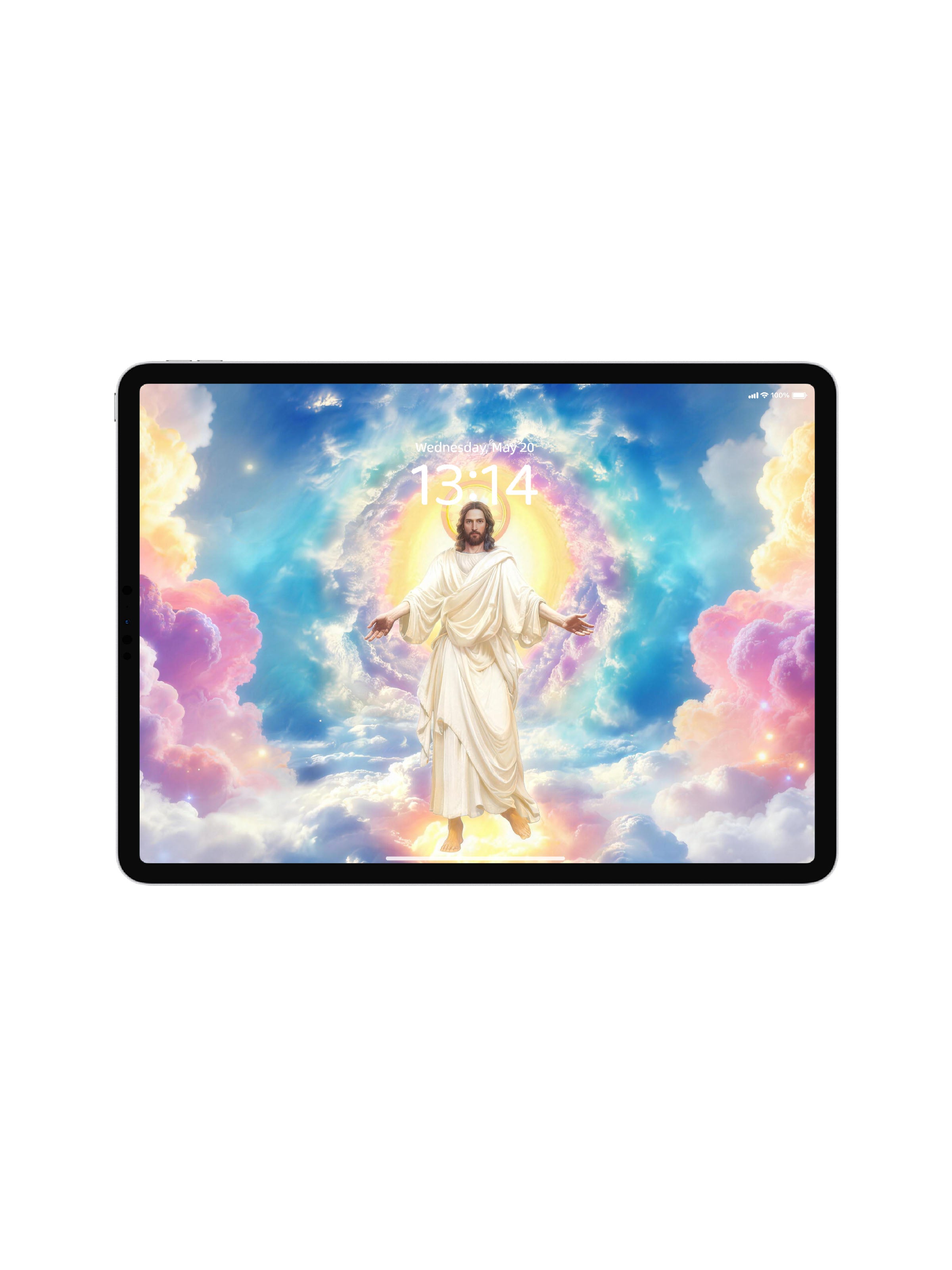 Jesus Open Arms Heavenly Clouds Digital Wallpaper