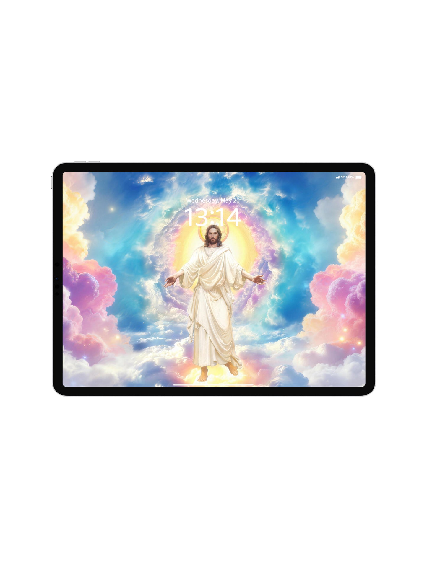 Jesus Open Arms Heavenly Clouds Digital Wallpaper