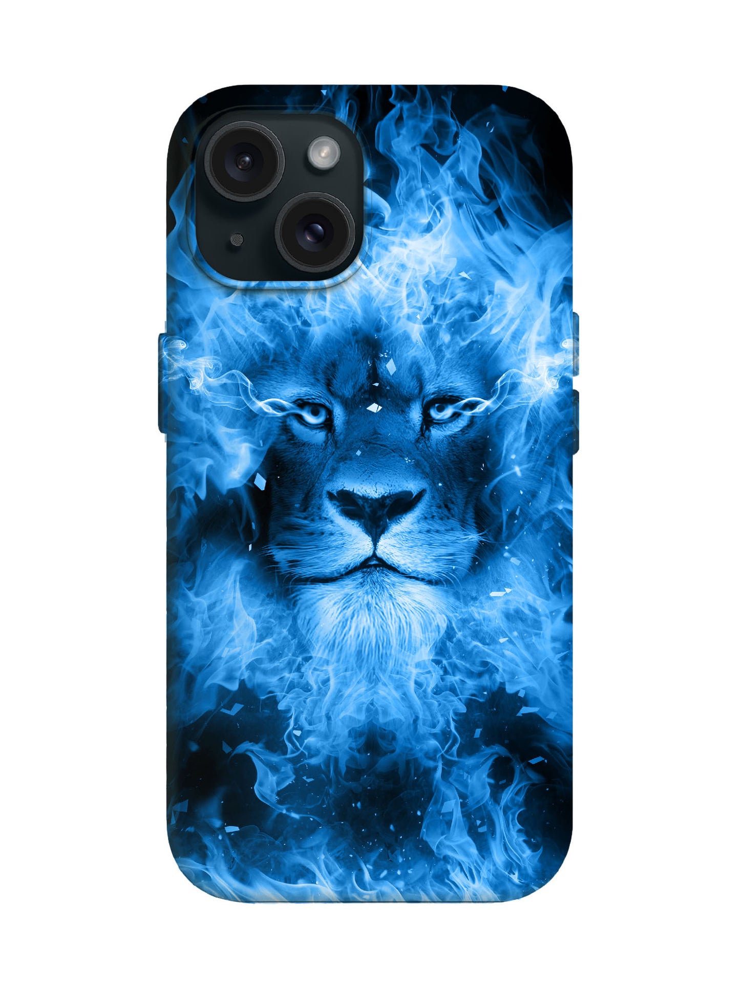 Blue Flame Lion Edgy Cyberpunk Tough Phone Case