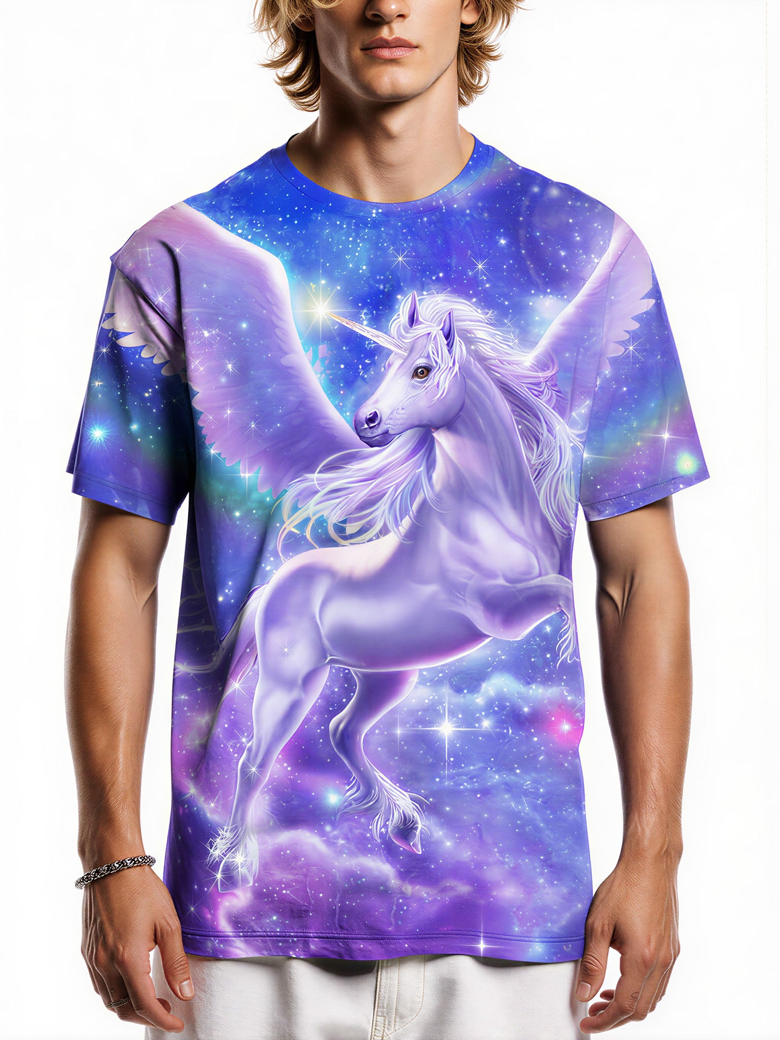 Unicorn 3D All Over Print T-Shirt for Men Women, Galaxy Fantasy Style