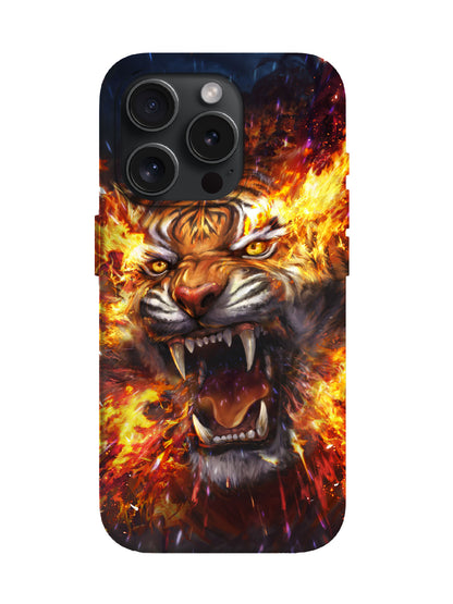 Flame Tiger Edgy Hardcore Tough Phone Case