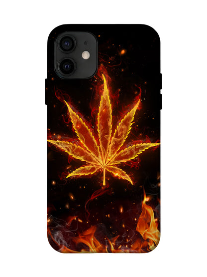 Flame Leaf Edgy Cyberpunk Tough Phone Case