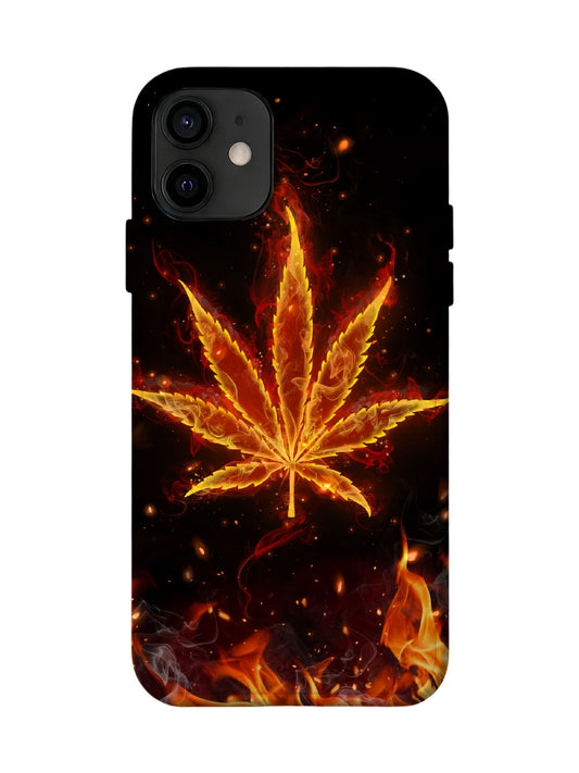 Flame Leaf Edgy Cyberpunk Tough Phone Case