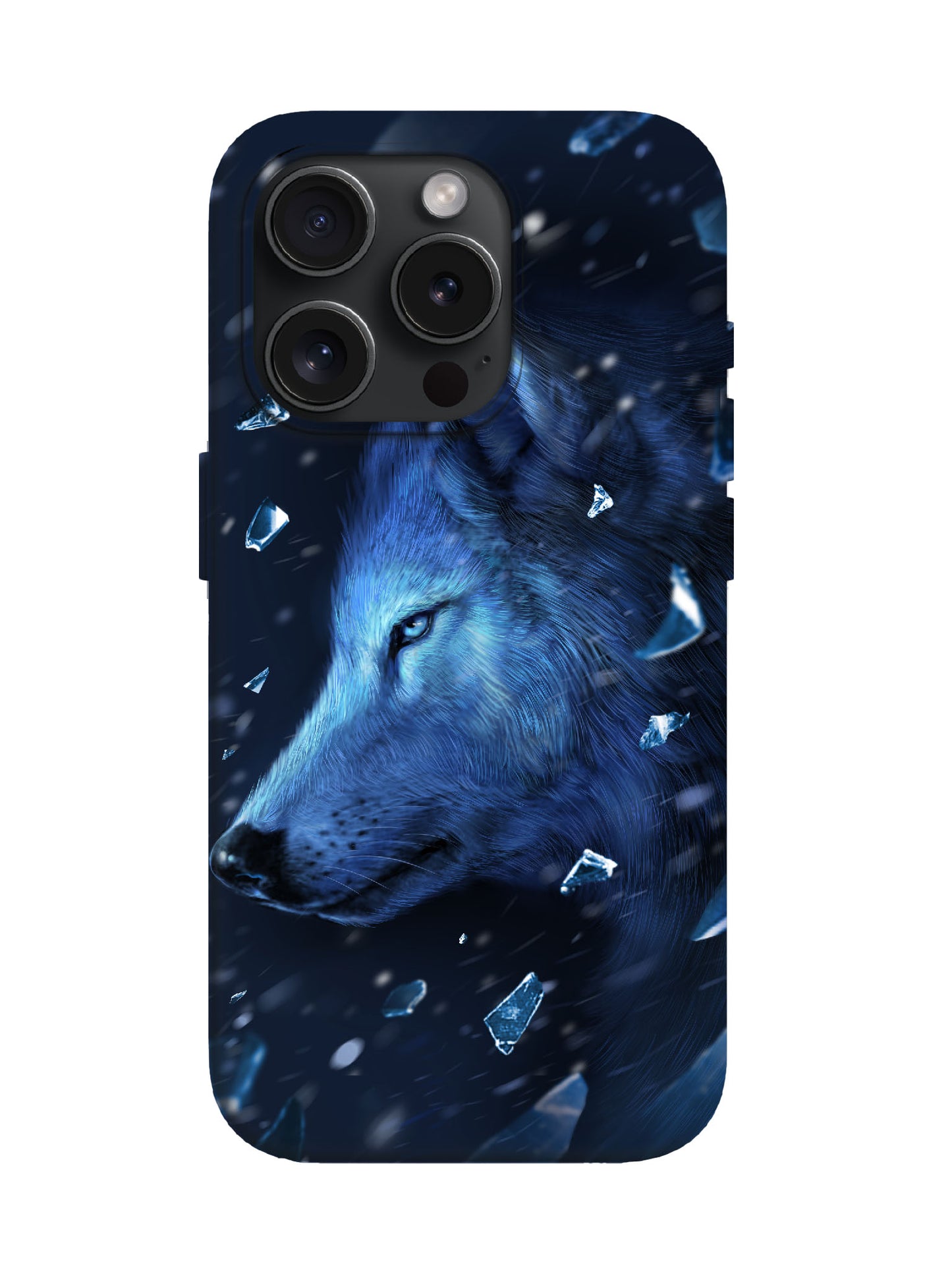 Ice Wolf Portrait Edgy Tough Phone Case