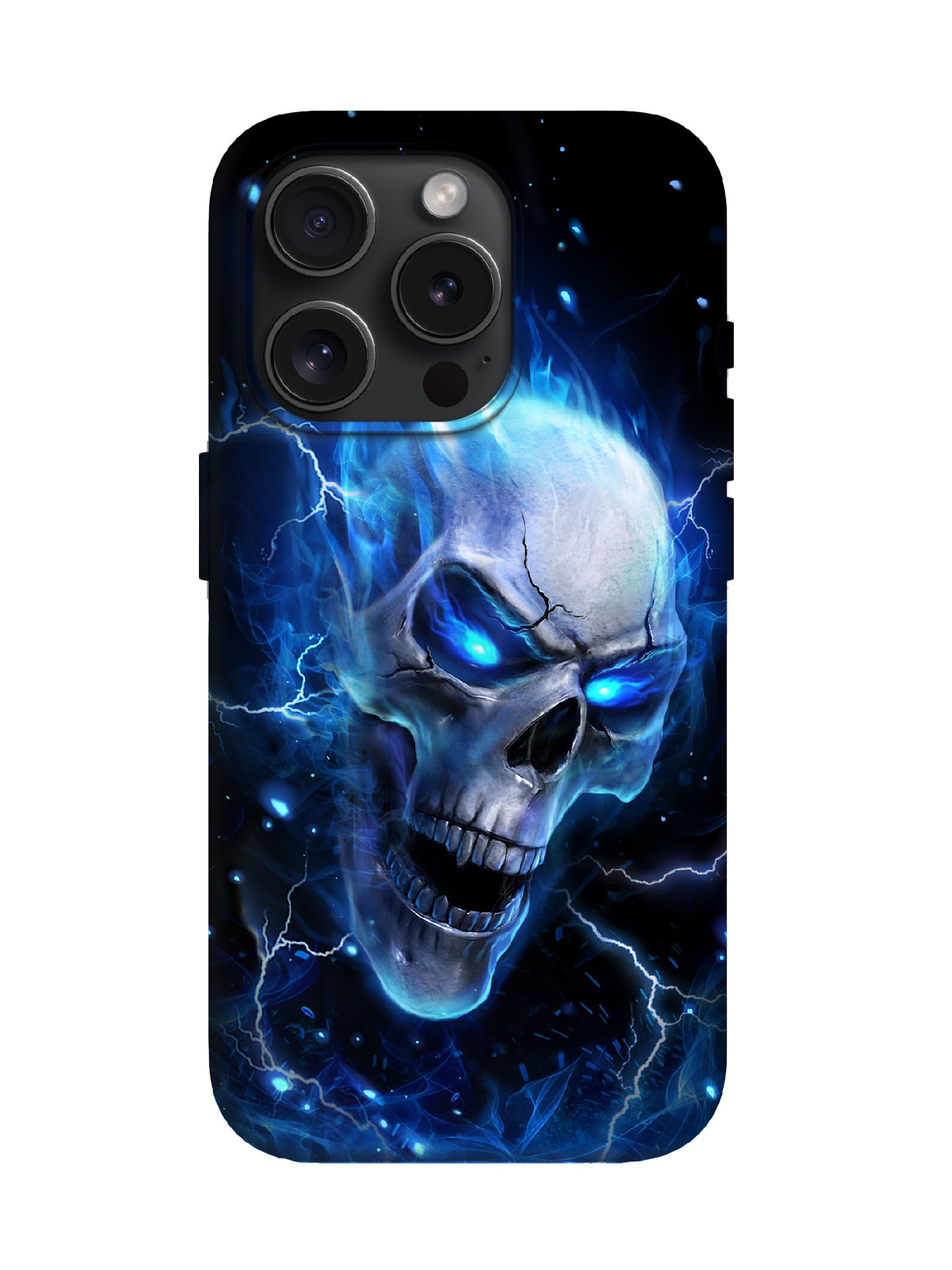 Skull Flame Lightning Edgy Cyberpunk Tough Phone Case