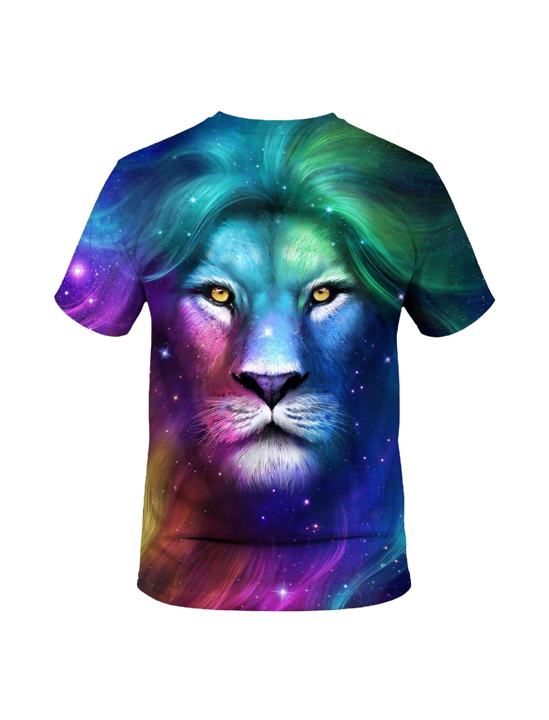 3D All Over Print Lion Galaxy T-Shirt for Men Women Psychedelic Space Style