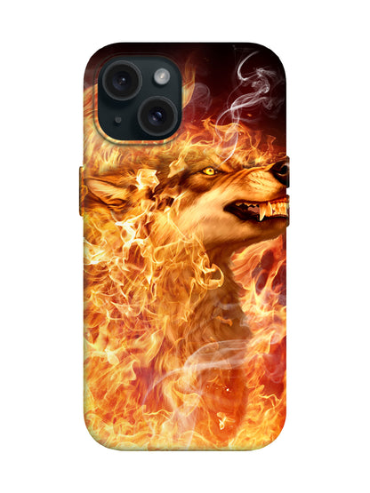 Flame Wolf Edgy Hardcore Tough Phone Case
