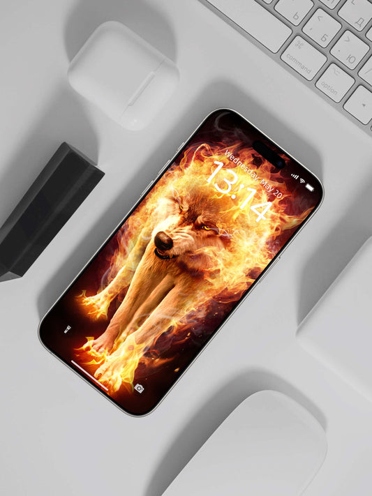 Inferno Wolf Stalk Phone Wallpaper