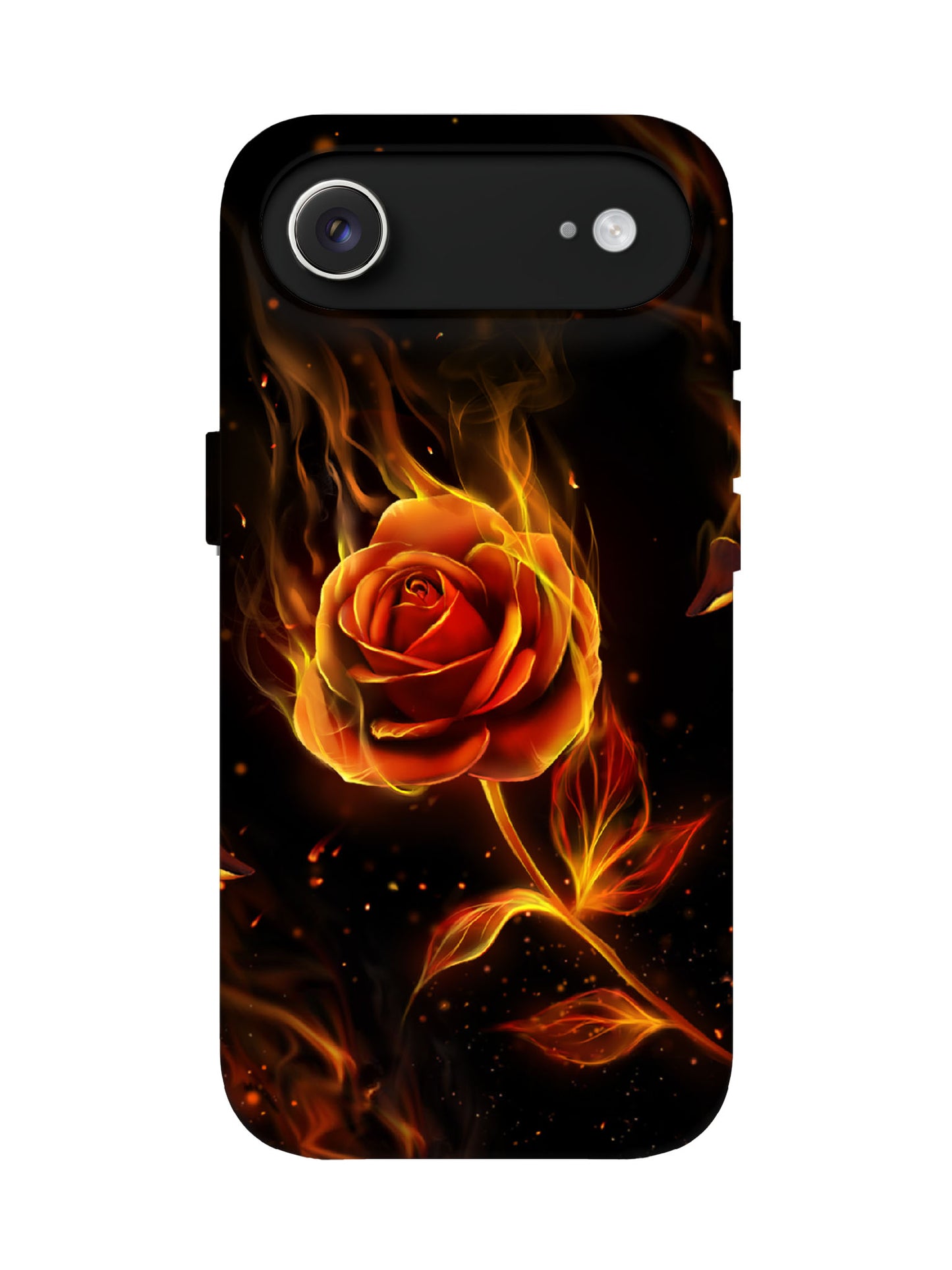 Flame Rose Edgy Cyberpunk Tough Phone Case