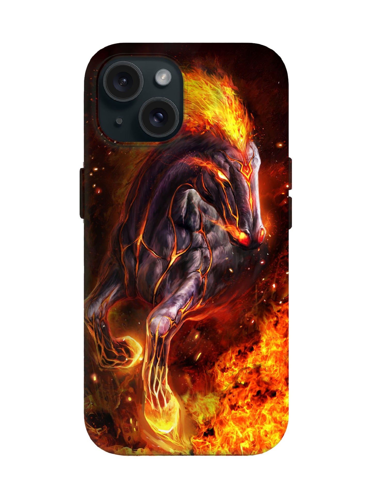 Flame Horse Edgy Cyberpunk Tough Phone Case