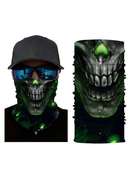 Tube Face Mask with 3D all over print graffiti skull design, Streetwear style unisex neck gaiter, breathable fabric and windproof for outdoor use
